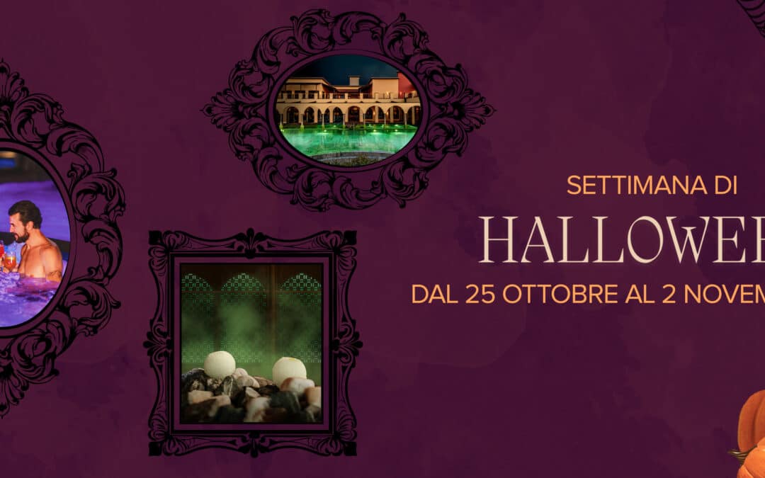 Halloween Asmana per un benessere da brividi, l'immagine mostra alcune grafiche a tema Halloween e luoghi iconici di Asmana.